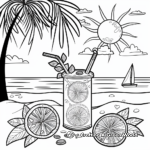 Refreshing Lemonade in the Sun: Beach-Scene Coloring Pages 2