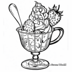 Refreshing Strawberry Sundae Coloring Pages 1