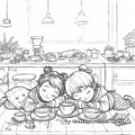 Relaxing Cafe Scene Coloring Pages 2