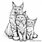 Relaxing Maine Coon Cat Coloring Pages 3