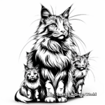 Relaxing Maine Coon Cat Coloring Pages 4