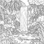 Relaxing Rainforest Waterfall Coloring Pages 2