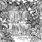 Relaxing Rainforest Waterfall Coloring Pages 3