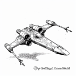 Resistance X-Wing Starfighter Coloring Pages 2
