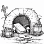 Resurrection Scene: Empty Tomb Coloring Pages 2