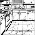 Retro 50s Kitchen Color-By-Number Pages 1