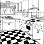 Retro 50s Kitchen Color-By-Number Pages 3