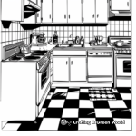 Retro 50s Kitchen Color-By-Number Pages 4