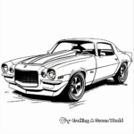 Retro Camaro: 70s Style Coloring Pages 1