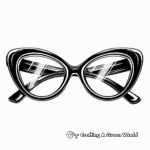 Retro Cat-eye Glasses Coloring Pages 1