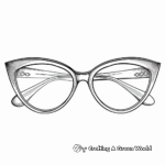 Retro Cat-eye Glasses Coloring Pages 2