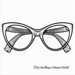 Retro Cat-eye Glasses Coloring Pages 4
