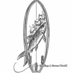 Retro Fish Surfboard Coloring Pages 2