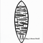 Retro Fish Surfboard Coloring Pages 3