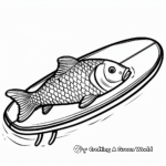 Retro Fish Surfboard Coloring Pages 4