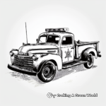 Retro Vintage Police Truck Coloring Pages 2