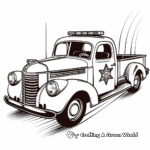 Retro Vintage Police Truck Coloring Pages 3