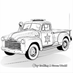 Retro Vintage Police Truck Coloring Pages 4
