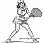 Retro Vintage Tennis Attire Coloring Pages 1