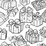 Ribbon on Gifts: Packaging-Scene Coloring Pages 3