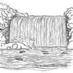 River Flow Waterfall Coloring Pages 1