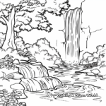 River Flow Waterfall Coloring Pages 3