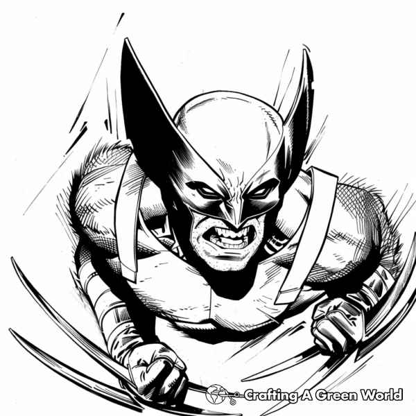 Roaring Wolverine Coloring Pages 1