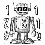 Robot Design Numbers 1-10 Coloring Pages 1