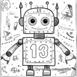Robot Design Numbers 1-10 Coloring Pages 2