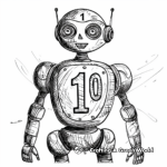 Robot Design Numbers 1-10 Coloring Pages 3