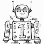 Robot Design Numbers 1-10 Coloring Pages 4