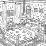 Robot-Themed Bedroom Coloring Pages 1