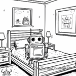 Robot-Themed Bedroom Coloring Pages 3