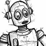 Robot Themed Blank Face Coloring Pages 1