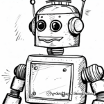 Robot Themed Blank Face Coloring Pages 4