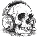 Rock & Roll Skull Coloring Pages for Music Lovers 4