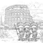 Roman Gladiators and the Colosseum Coloring Pages 1