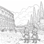 Roman Gladiators and the Colosseum Coloring Pages 2
