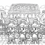 Roman Gladiators and the Colosseum Coloring Pages 3