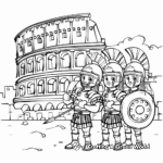 Roman Gladiators and the Colosseum Coloring Pages 4