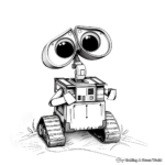 Romantic Eve and Wall-E Coloring Pages 4
