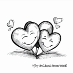 Romantic Two Hearts Coloring Pages 4
