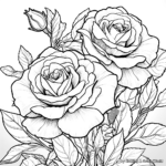 Rosas en flor: Páginas para colorear con detalles 3