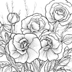 Rosas en flor: Páginas para colorear con detalles 4