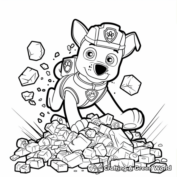 Rubble on the Double: Action Pose Coloring Pages 1