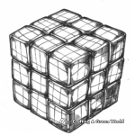 Rubik’s Cube Inspired Fidget Toy Coloring Pages 1