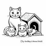 Russian Blue Cat in a Pet House Coloring Pages 4