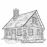 Rustic Log Cabin Coloring Pages for Adults 1