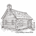 Rustic Log Cabin Coloring Pages for Adults 2