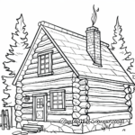 Rustic Log Cabin Coloring Pages for Adults 4